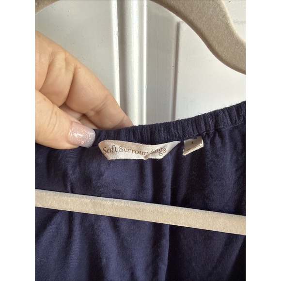 Soft Surroundings Top L Tunic Embroidered Floral Boho Cottageco - Picture 3 of 6